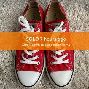 Red Converse Size 7 Men’s / 9 Women’s